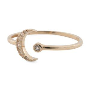 GEMOLIO 14kt Gold Moon Bezel Ring